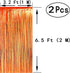Orange Party Tinsel Foil Fringe Curtains for Fall, Thanksgiving, Halloween, Birthday, Wedding Photo Booth Decorations