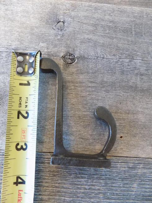 10 Coat Hooks, 3 1/2" Long Iron for Hats, Coats, Towels, Bathroom, Kitchen, and More!