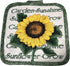 Set of Four Pot Holders for Kitchen, Sunflower