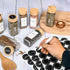 24-Piece Set Spice Jars by Le'raze: Glass Jars with Bamboo Lids, Labels & Funnel, Airtight Kitchen Storage