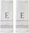 SKL Home Casual Monogram Hand Towel - 2-Pack, E, 16x26, White