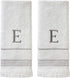 SKL Home Casual Monogram Hand Towel - 2-Pack, E, 16x26, White