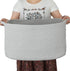 Large Rectangle Blankets Basket, 22"x17"x12" Woven Cotton Rope Storage for Nursery, Toy Basket, Laundry Bin
