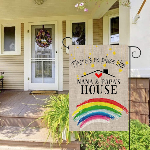 Welcome Garden Flags Yard Lawn - Double Sided Home Decor Summer Flag 12.5 x 18 Inch for Nana & Papa's House