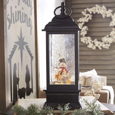 RAZ Imports 11" Snowman Lighted Water Lantern with Music