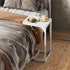 Set 2, WLIVE C-Shaped End Table of Small Couch Side Tables with Metal Frame, Sofa Table TV Tray for Living Room