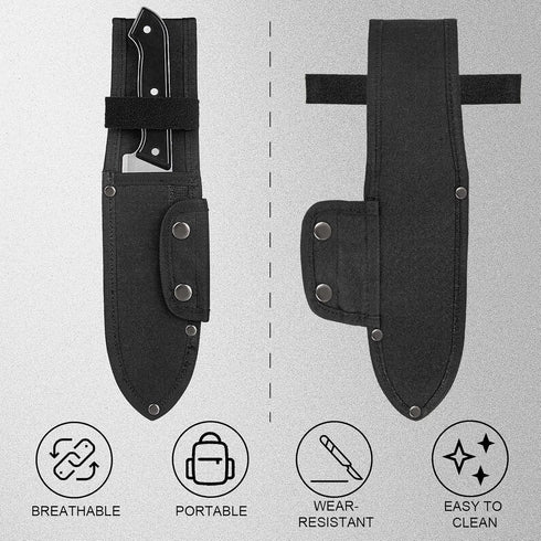 Universal Knife Sheath, Oxford Chef Knife Sheaths for Fixed Blade Knives, Black, 8 * 2 Inch