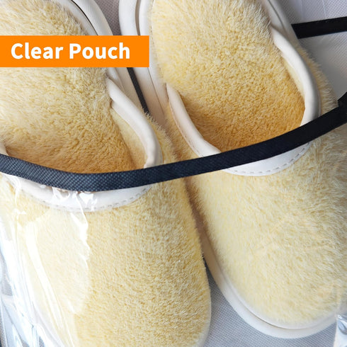 1 Pack 12Pockets Closet 4Hooks, (59'' 21.6'') Clear Crystal Large Hanging Shoe Organizer Over The Door Shoe Rack