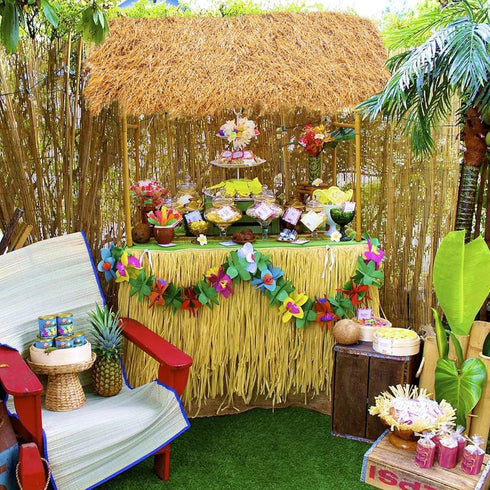 XLX TURF Synthetic Thatch Grass Roof - Fire Proof Artificial Straw Roll for Tiki Bar Garden Decor