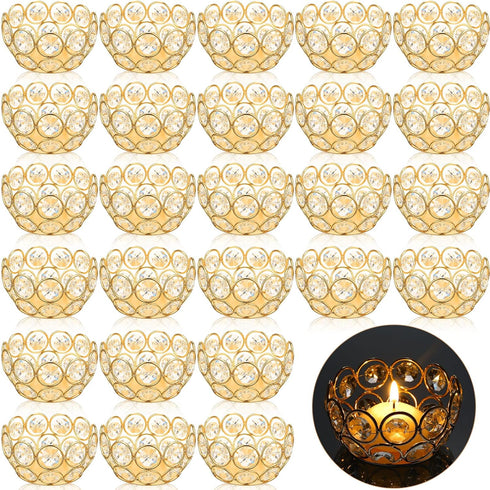 Potchen 30 Pcs Tea Light Candle Holders - Crystal Votive Candle Holders