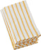 Saro Lifestyle Striped Design Cotton Table Napkin, Set of 4, 20", Yellow