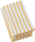 Saro Lifestyle Striped Design Cotton Table Napkin, Set of 4, 20", Yellow