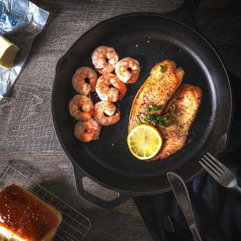Utopia Kitchen 10 Inch Pre-Seasoned Cast Iron Skillet with Lid, Nonstick Frying Pan for Indoor & Outdoor Use