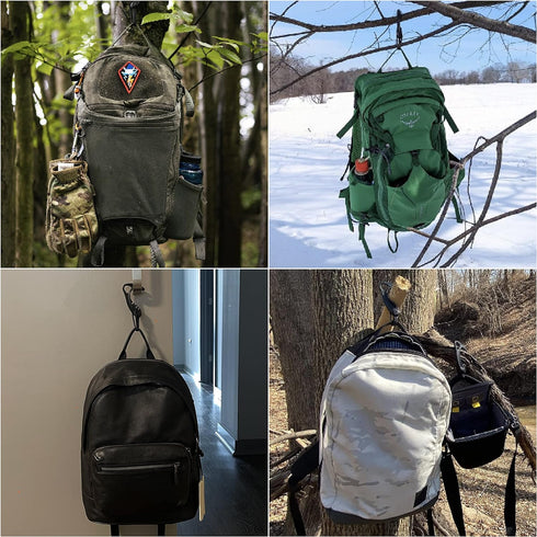 Gear Hook Black 5-Pack — Lightweight Versatile S Hook for Backpacks and Closet Storage, Heavy Duty Alternative for