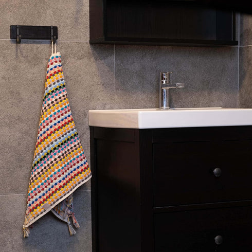 Organic Turkish Cotton Hand Towels for Bathroom, Oversized 17 x 35 Inches, Soft Plush Highly Absorbent Towels for