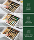ROYAL CRAFT WOOD Luxury Bamboo Utensil Rack, Kitchen Drawer Organizer with Grooved Dividers for Flatware, 7 Slot