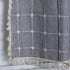 YoKii Boho Kitchen Curtains 36 Inch Length, Modern Farmhouse Cotton Linen Short Window Panel with Gingham Tassel