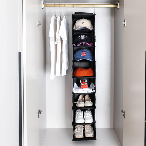 Berdeng Closet Storage8-ShelfBlack1 Pack Hanging Shoe Organizer for with Side Mesh PocketsHat Racks for Baseball