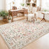 5x7 Maxsoft Large Area Rugs for Living Room Bedroom, Washable Floral Area Rugs, Non-Slip and Stain Resistant Soft Throw