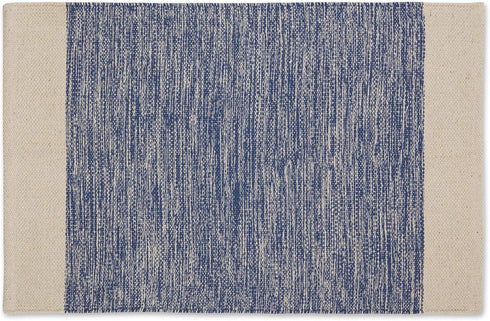 DII Woven Rugs Collection, Hand-Loomed, 2x3', French Blue Border