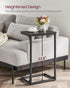Set 2, ULET355B42 VASAGLE C-Shaped End Table, of Side Table for Sofa, Couch Table with Metal Frame, Small TV Tray Table