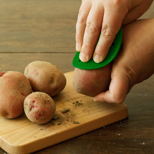 Vegetable Scrubber Brush : Double Sided Fruit and Vegetable Scrubber - Multi Use: Potato Scrubber - Carrot Brush