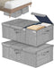 Deep Under Bed Storage Container, 10" Tall Height Underbed Box Bin with Lids, Large Basket for Bedroom, 2 Pack