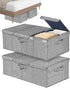Deep Under Bed Storage Container, 10" Tall Height Underbed Box Bin with Lids, Large Basket for Bedroom, 2 Pack