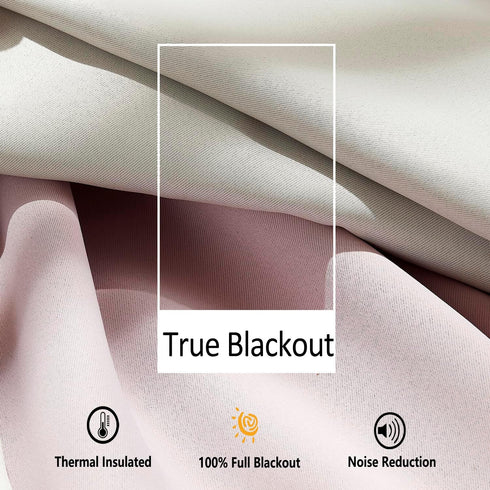 63inch 100% 2pcs 52"w Pom-pom Pink Blackout Curtains for Bedroom Length Energy Efficient Full Blackout Window Panels