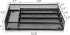 LIANYU Silverware Utensil Drawer Organizer - 5 Compartments Steel Mesh Tray with Foam Feet, Black