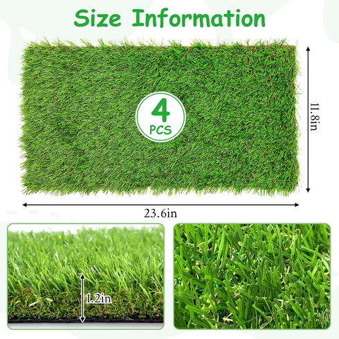4 11.8 23.6 kathson Pcs Washable Chicken Nesting Pads, X in Artificial Grass Turf Rug Cuttable Chicken Coop Liner