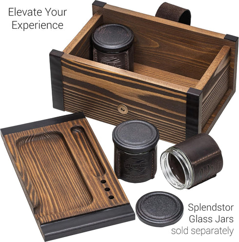 Large Wooden Box with Decorative Wood Tray - Handcrafted Storage Organizer for Accessories and Essentials
