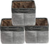Simple Houseware Large Decorative Fabric Storage Bin, 3 Pack, Dark Grey for Nursery Organization