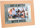 Pavilion Gift Company 67724 Life is Better Music People 4x6 MDF Wall Hanging Picture Frame, Brown