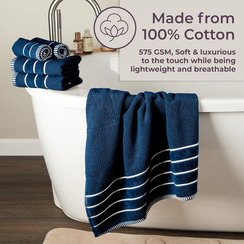 Set- 100% 6 Set 2 2 2 Combed Cotton Towel Rice Weave Combed Cotton Piece With Bath Towels, Hand Towels and Washcloths