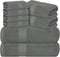 Avalon Towels Luxury 8 Piece Grey Towels Set, 2 Bath Towels, 2