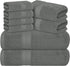 Avalon Towels Luxury 8 Piece Grey Towels Set, 2 Bath Towels, 2