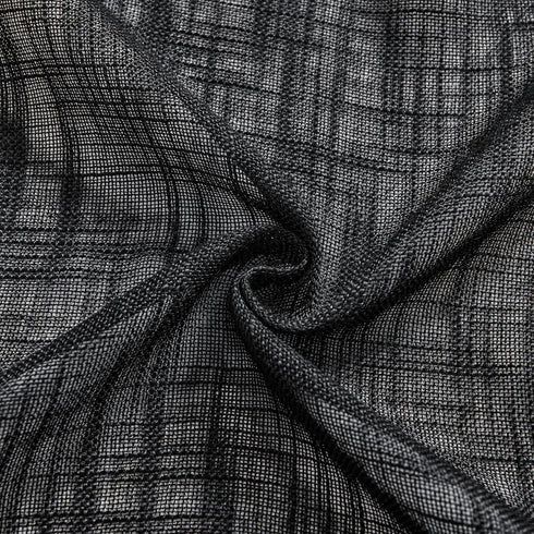Home Queen Linen Look Tie Up Valance Curtain, Semi Sheer Balloon Valence for Living Room and Bedroom, Black