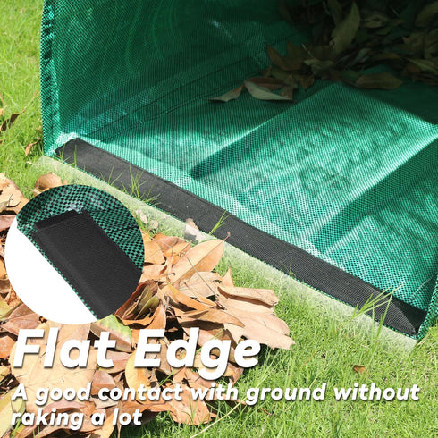 2 Pack 53-Gallon PHYEX Reusable Leaf Bags with Flat Bottom Design - Dustpan Style Garden Bags for Easy Yard Waste