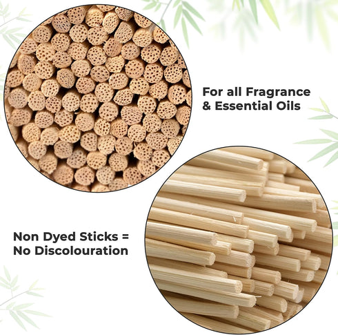 100 Pcs Natural Rattan Reed Diffuser Sticks 7 Inch Aroma Refill Wood Sticks for Spa, Fragrance, Aromatherapy