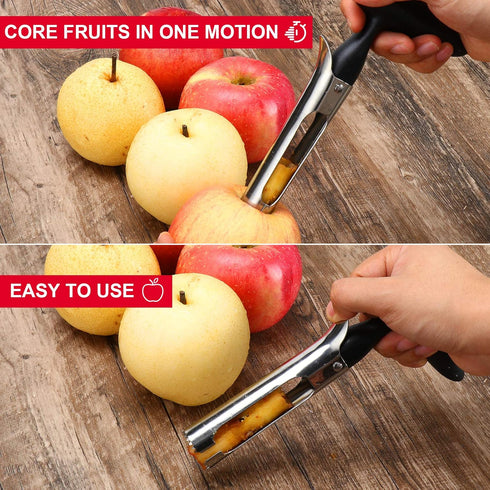 SCHVUBENR Premium Apple Corer Tool - Easy to Use and Clean, Sturdy Stainless Steel Core Remover for Apple and Pear