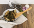 Eddington Italian Olive Wood Wide Pierced Spatula, Handcrafted in Europe, 12.5-Inches