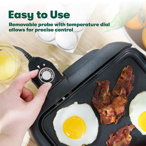 bella Electric Griddle with Warming Tray - Smokeless Indoor Grill, Nonstick Surface, Adjustable Temperature &