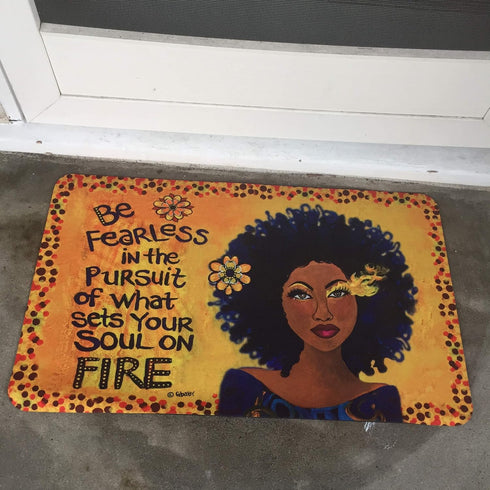 Shades of Color African American Interior Floor Mats, 29.5 x 17.7 Inches, Soul on Fire