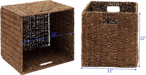 Trademark Innovations Foldable Storage Basket with Iron Wire Frame (Set of 2)