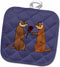 3D Rose Funny Ferrets in Love with Rose Art Pot Holder, 8 x 8