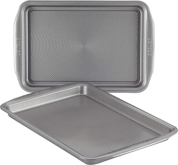 Circulon Nonstick Bakeware Set, 2 Piece Nonstick Cookie Sheet / Baking Sheet, Gray