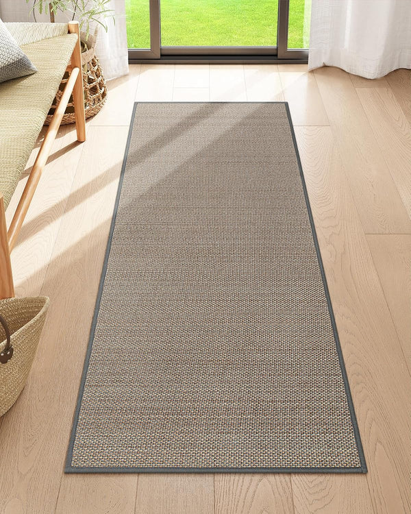 Lahome Farmhouse Kitchen Runner Rug, 2x5 Non-Slip Washable Carpet Runner for Entryway, Bathroom, Grey