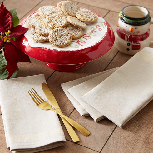 DII Holiday Dining Table Linen Napkin Set - Sparkle Metallic Kitchen Décor, 20x20, Gold Metallic Stripe, 6 Piece