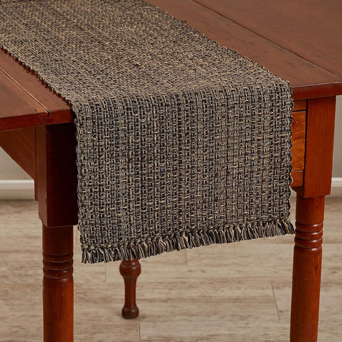 Park Designs Black Expresso Tweed Farmhouse Table Runner, 36 Inch Rustic Dining Table Accessory